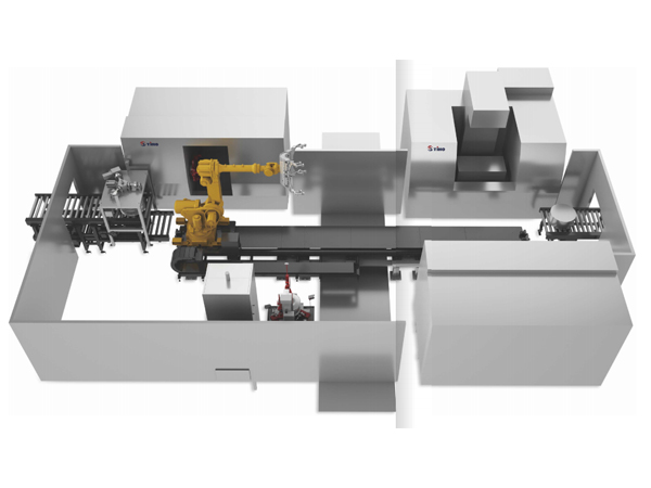 Groundrall type robotic cnc automatic production line